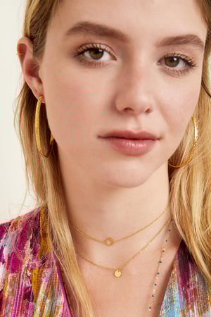 Ketting met kleine cirkel hanger Zilver Stainless Steel h5 Afbeelding2